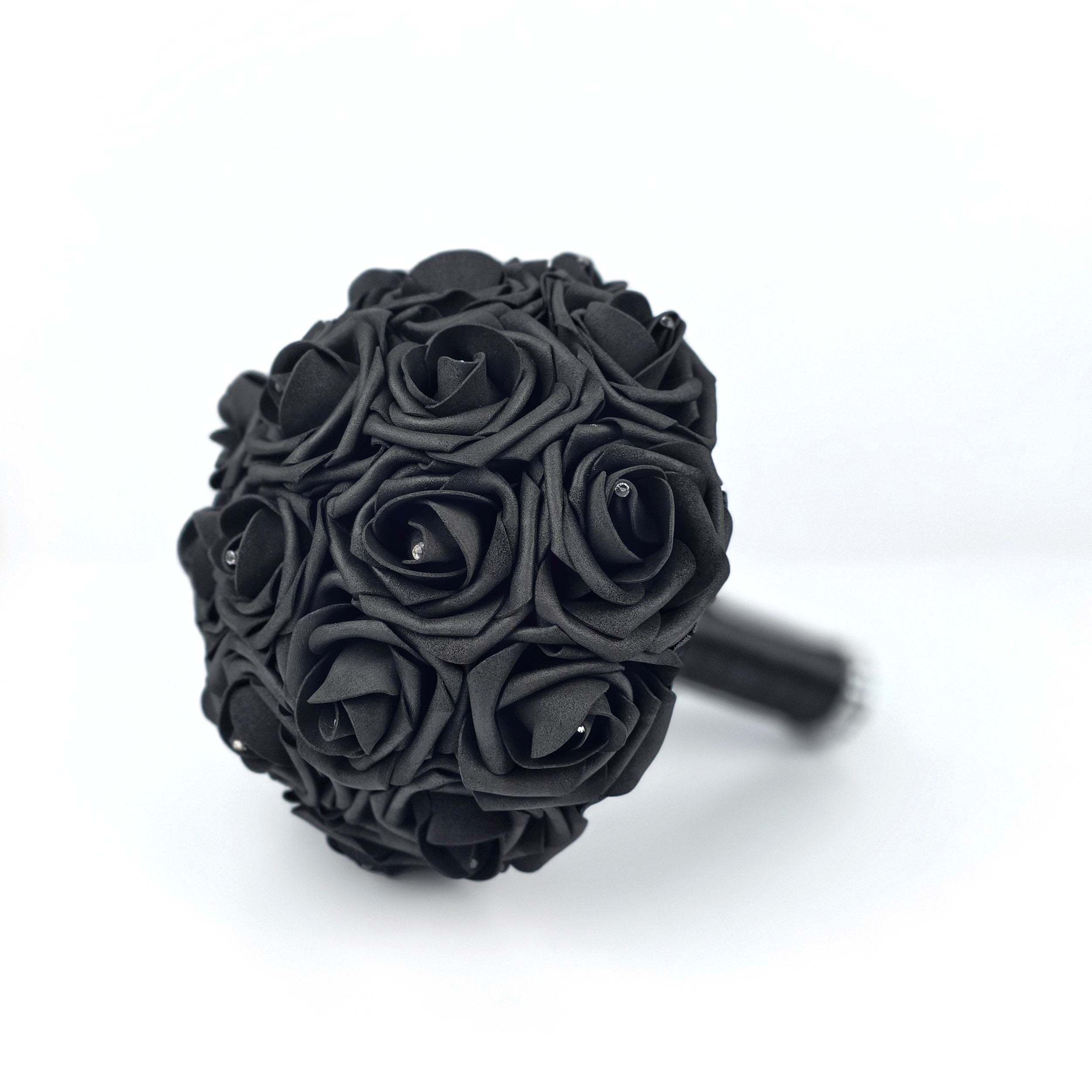 8" Black Rose Bridesmaid Bouquet