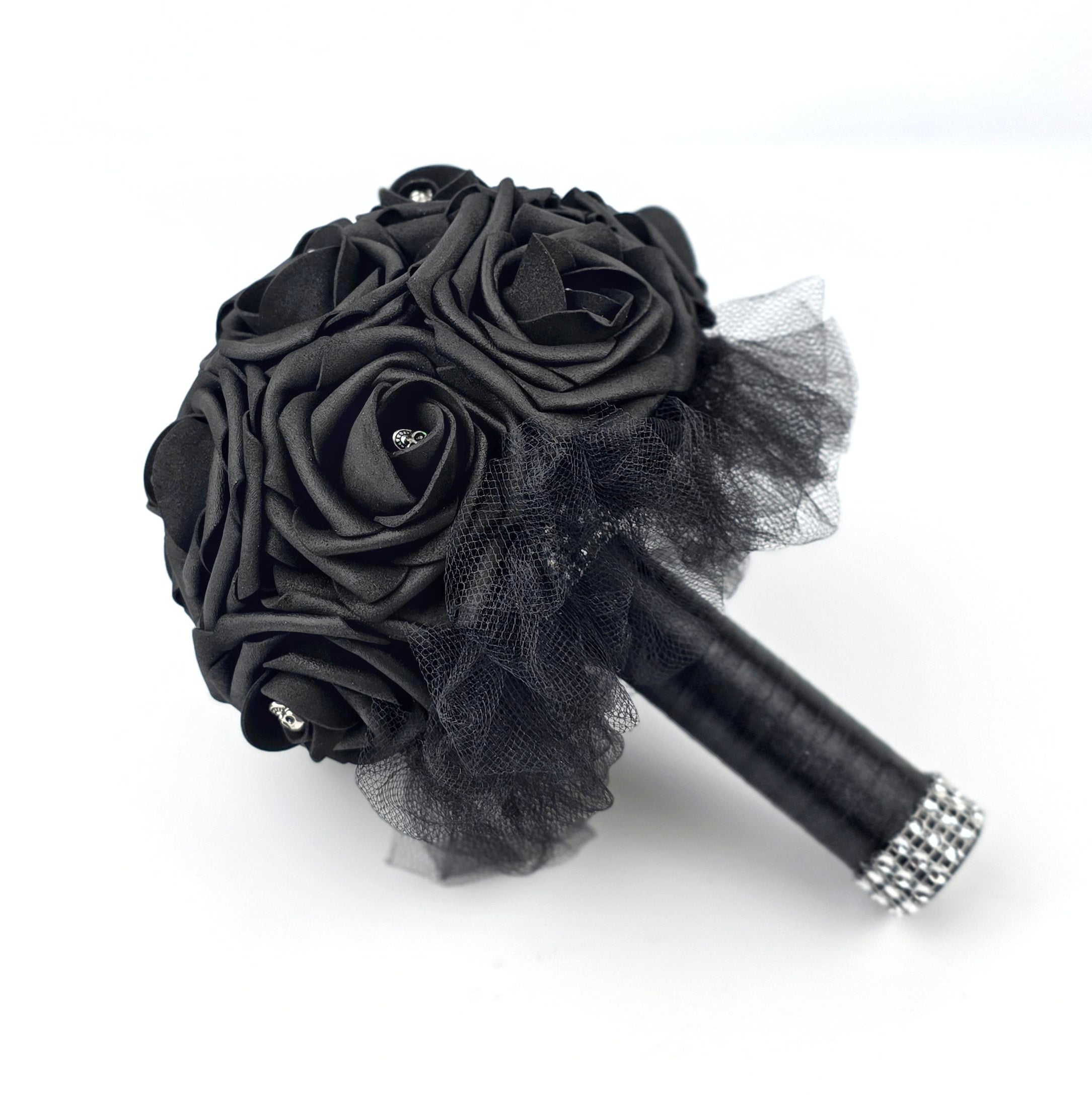 6" Gothic Black Skull Toss Bouquet