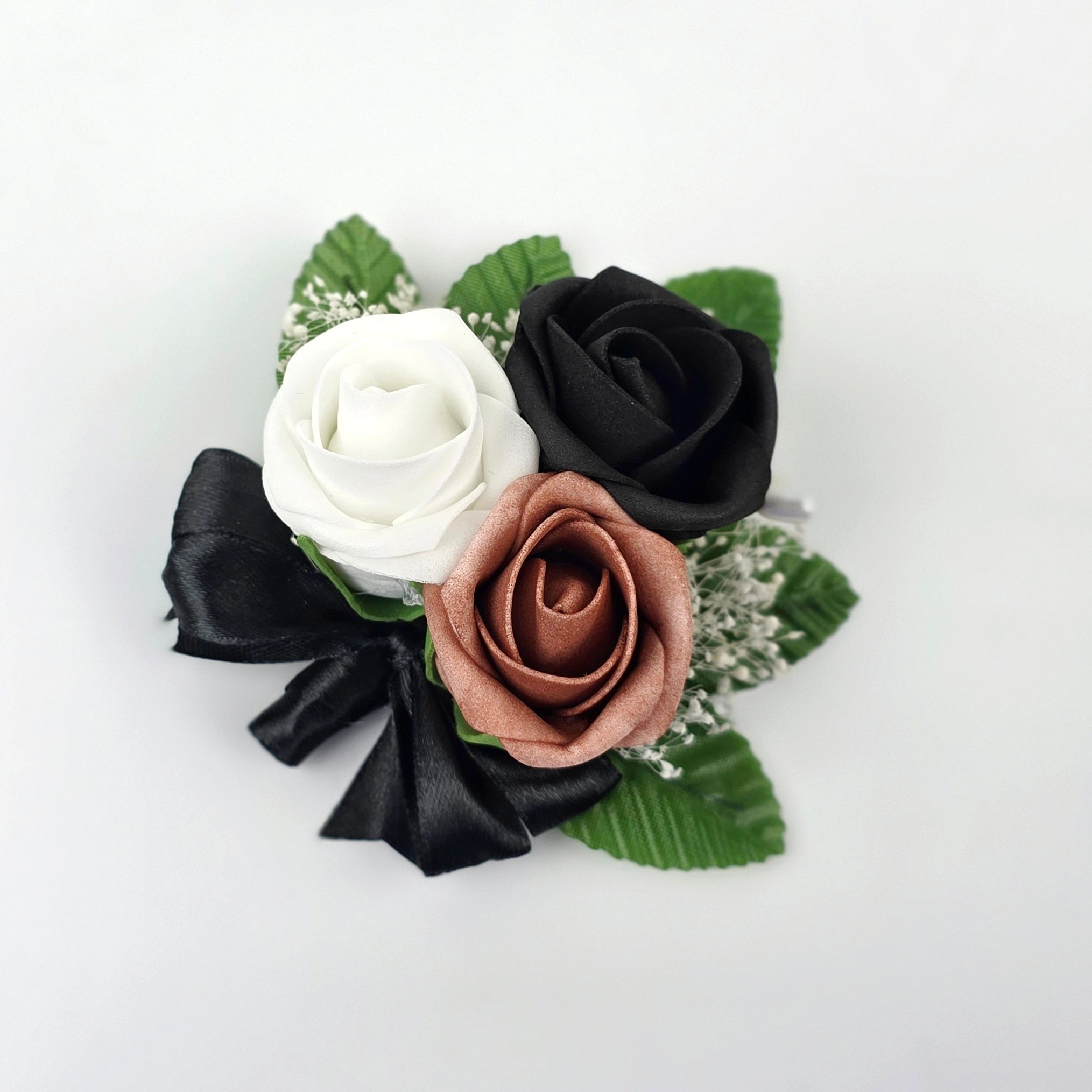 Dusty Rose, Black, & White-6" Toss Bouquet