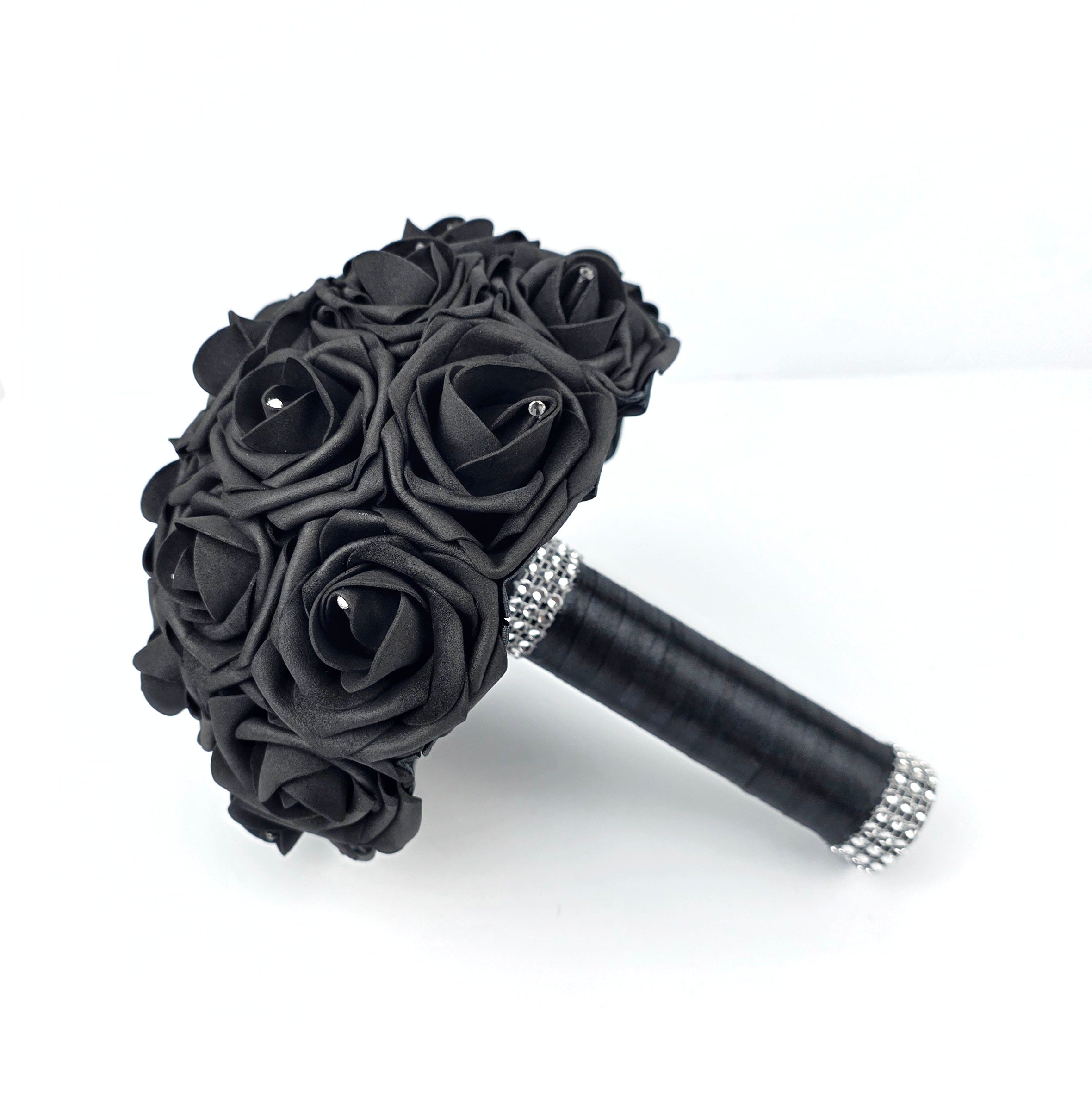 8" Black Rose Bridesmaid Bouquet