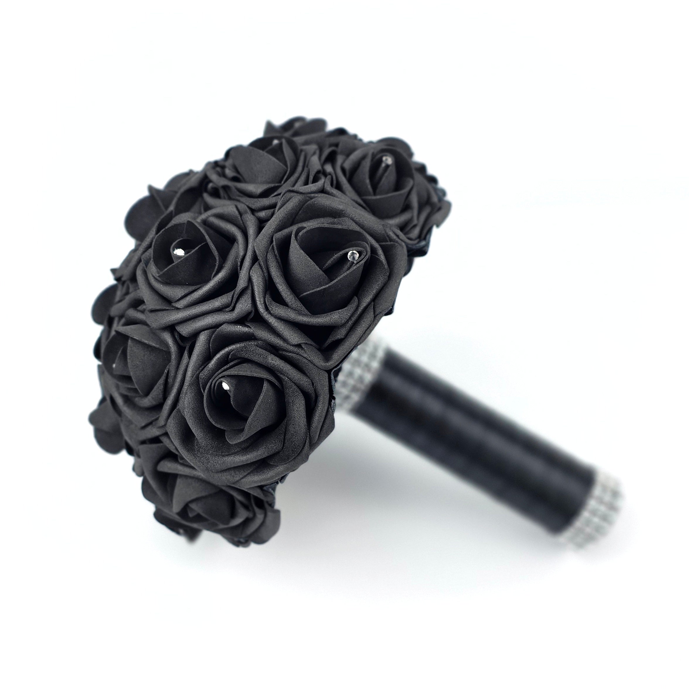 8" Black Rose Bridesmaid Bouquet