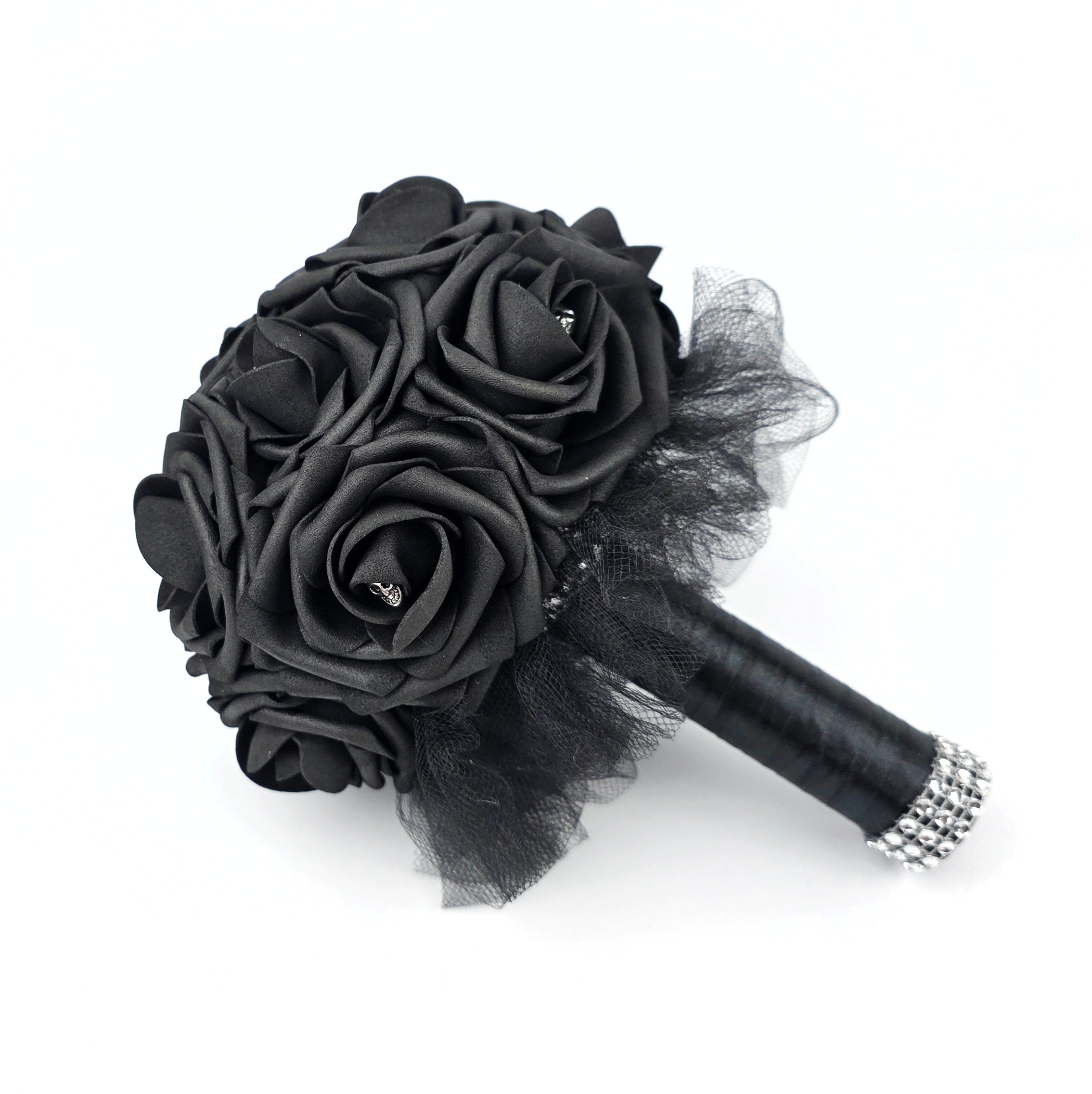 6" Gothic Black Skull Toss Bouquet